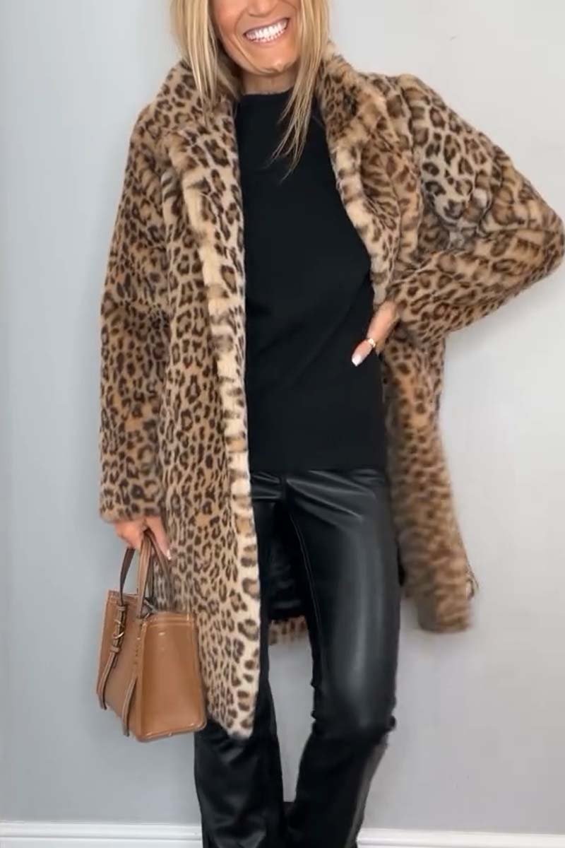 Leopard Print Insulated Winter Coat for Women Modeberg Bern