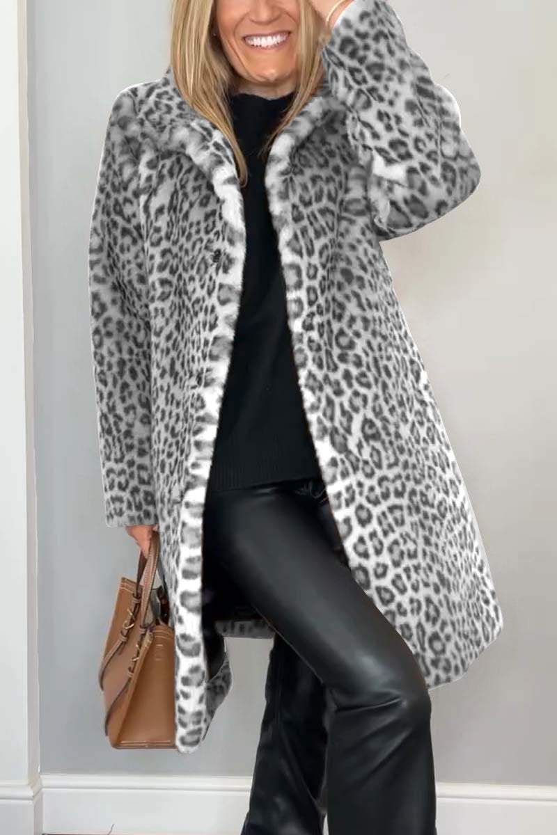 Leopard Print Insulated Winter Coat for Women Modeberg Bern