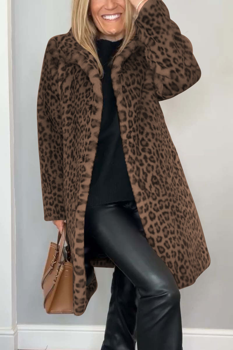 Leopard Print Insulated Winter Coat for Women Modeberg Bern