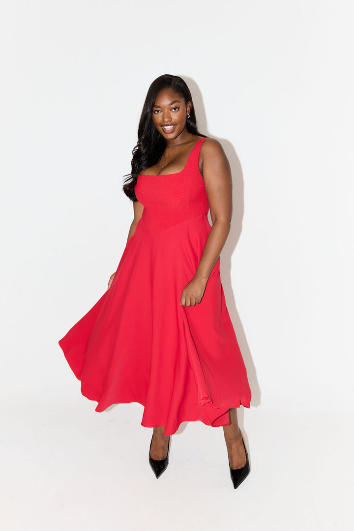 Renée™ Zeitloses Midikleid mit fließendem Schnitt Modeberg Bern