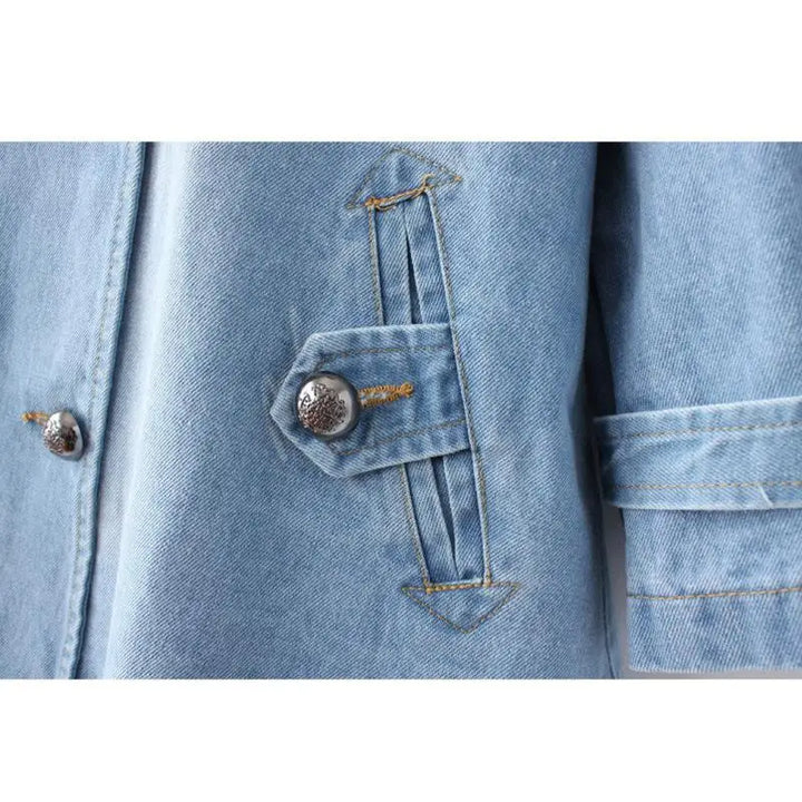 Double-Breasted Denim Cape Coat, Trench-Inspired Modeberg Bern