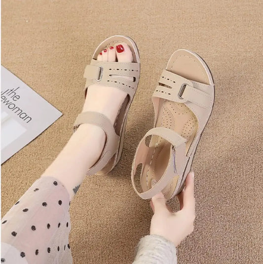 Sandales à Plate-Forme compensée d'été pour Femmes, Sandales à Bout Ouvert Fishmouth, Sandales de Sport Respirantes avec Semelle Confort, Sandales Plates pour Femmes Modeberg Bern