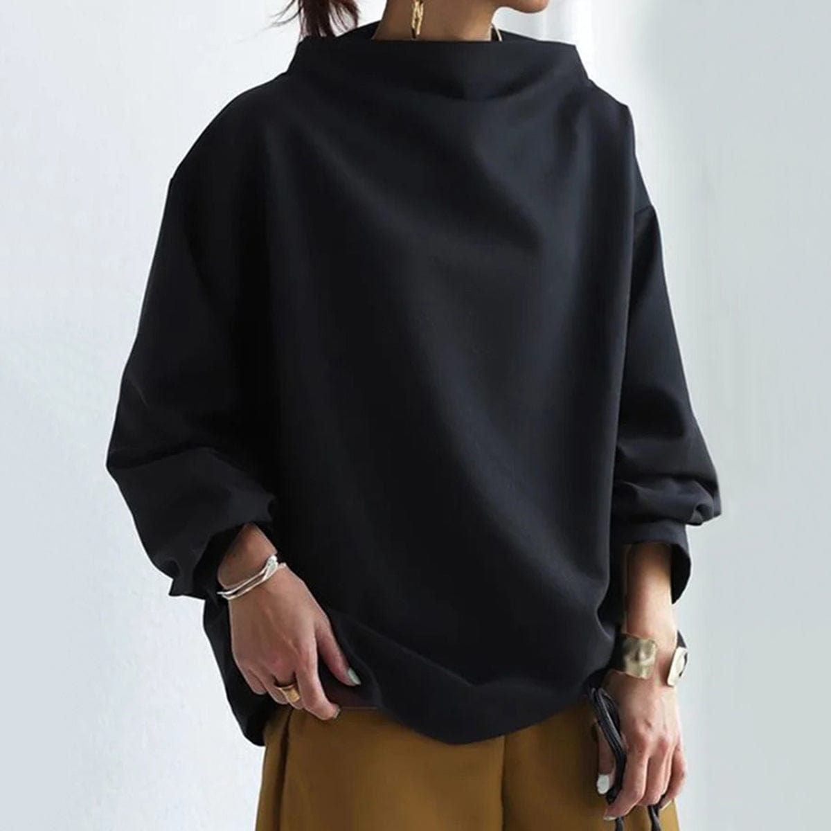 Women's High-Neck Soft Knit Jumper Top Modeberg Bern