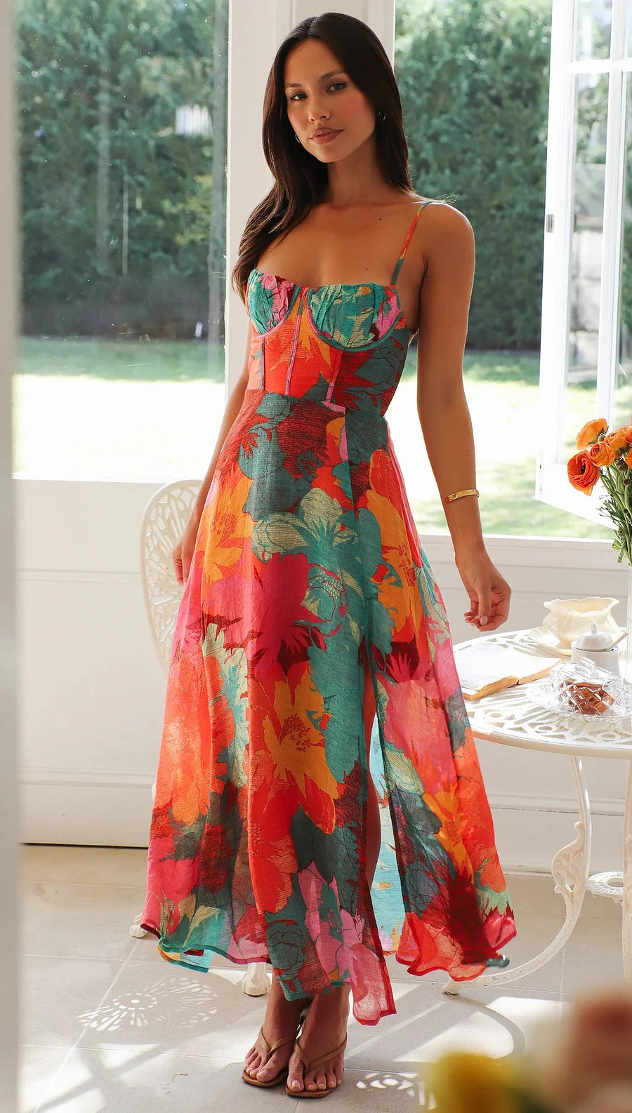 Selara™ Kleid mit Trägern und Blumenprint Modeberg Bern