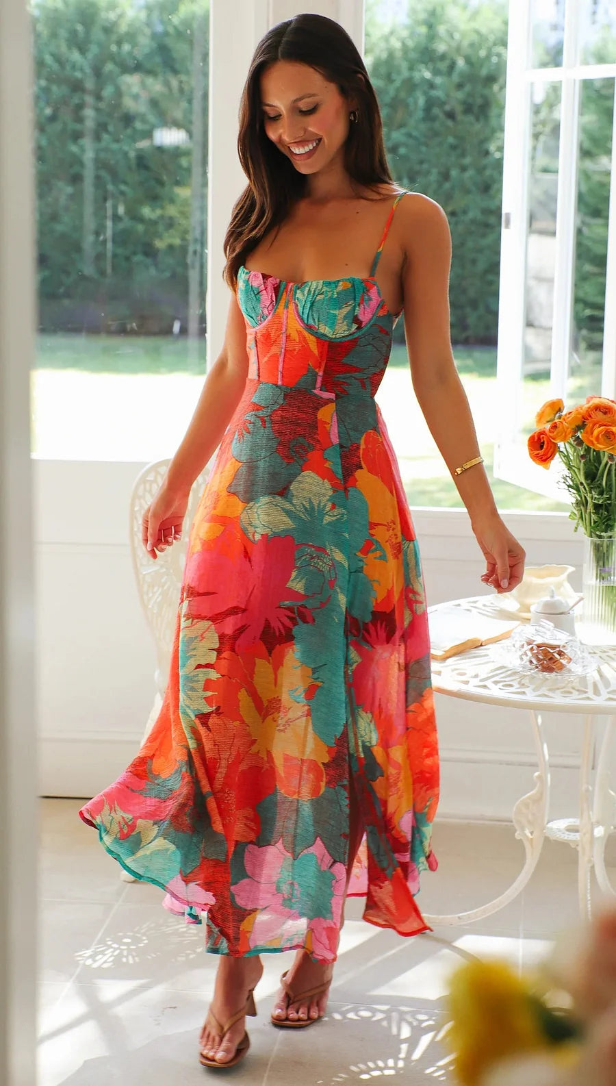 Selara™ Kleid mit Trägern und Blumenprint Modeberg Bern