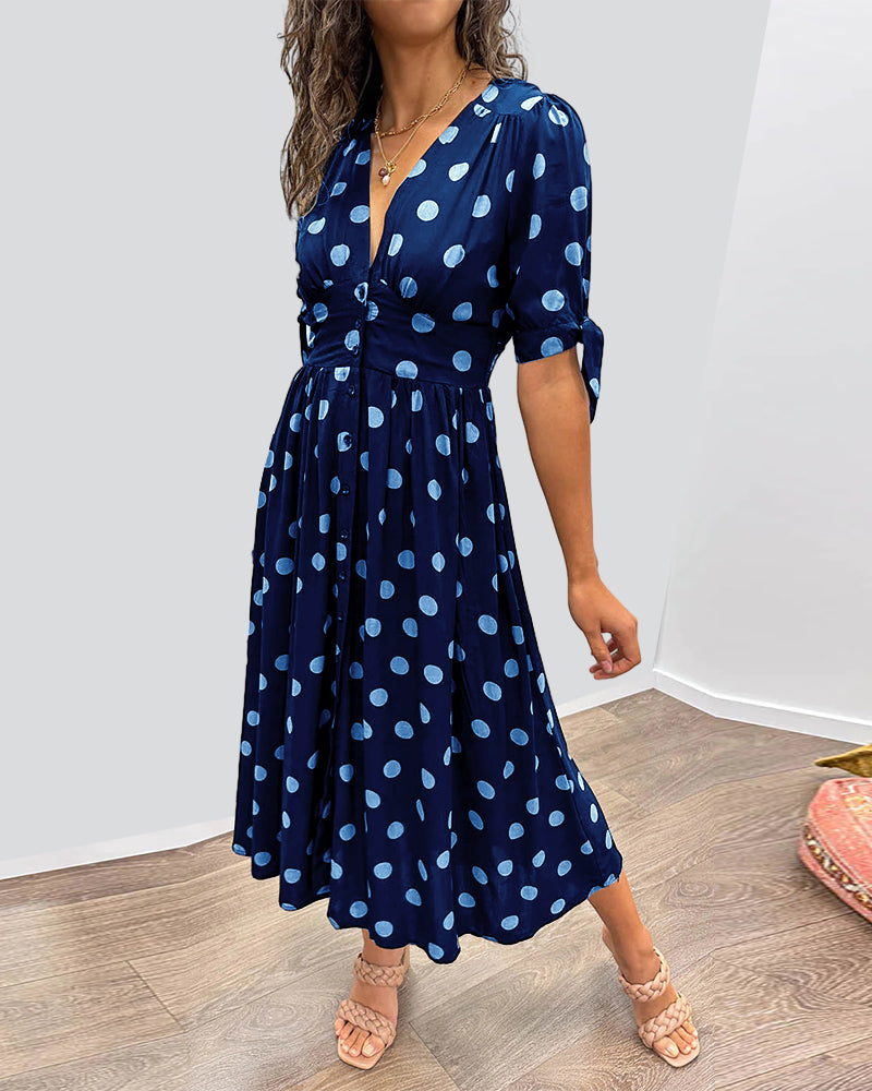 Selvira™ Elegantes Kleid mit Punkten Modeberg Bern