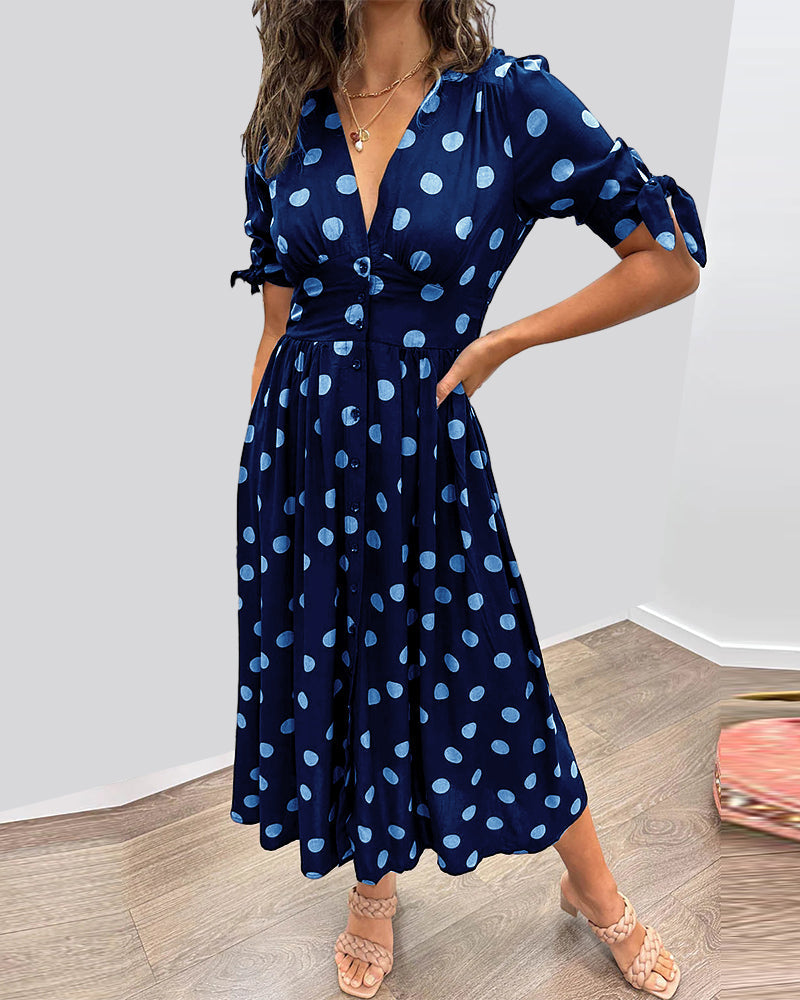 Selvira™ Elegantes Kleid mit Punkten Modeberg Bern