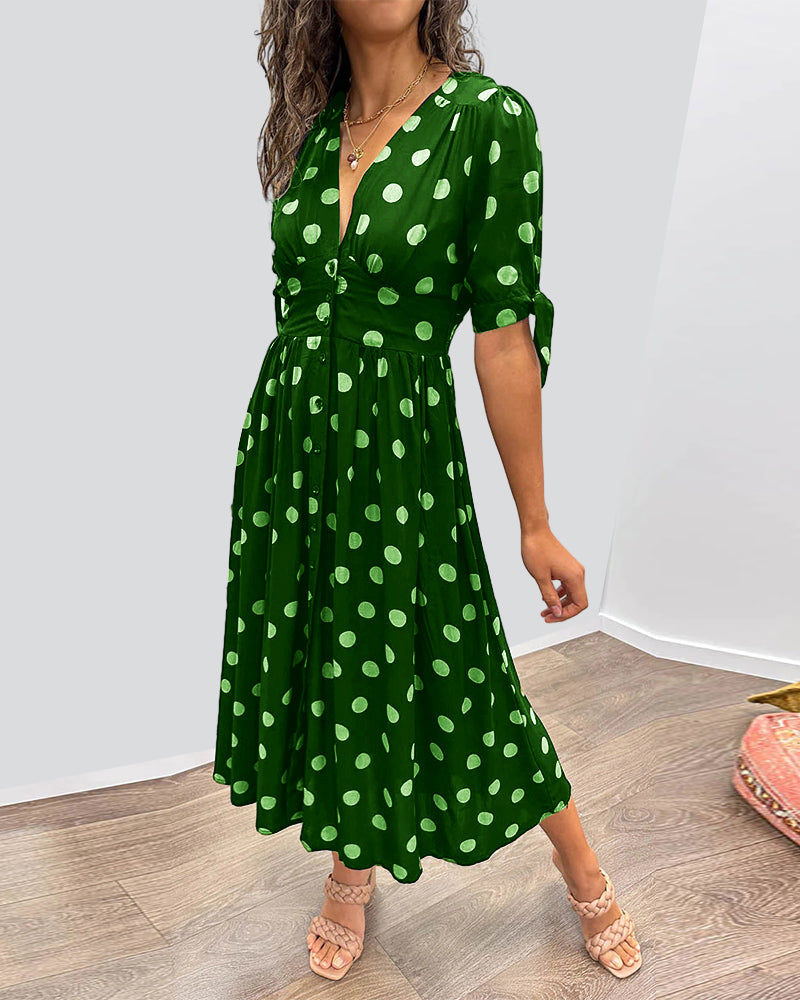 Selvira™ Elegantes Kleid mit Punkten Modeberg Bern