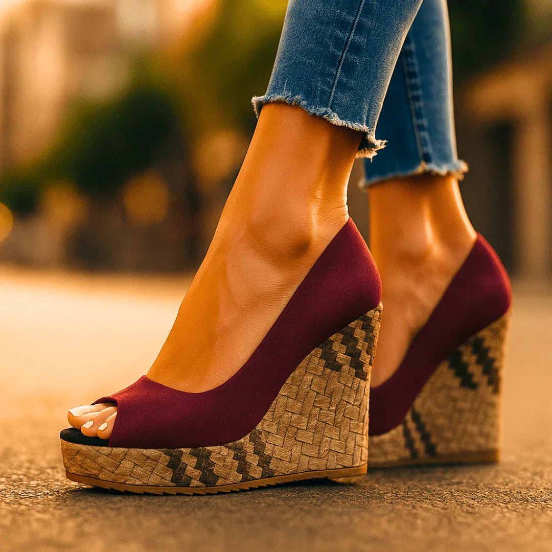 Snakeskin-Print Wedge Heels Modeberg Bern