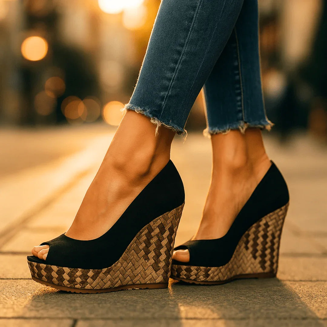 Snakeskin-Print Wedge Heels Modeberg Bern