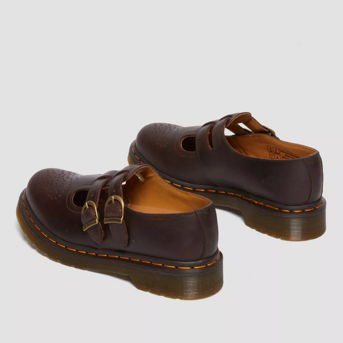 Women's Double Buckle Leather Mary Jane Flats Modeberg Bern