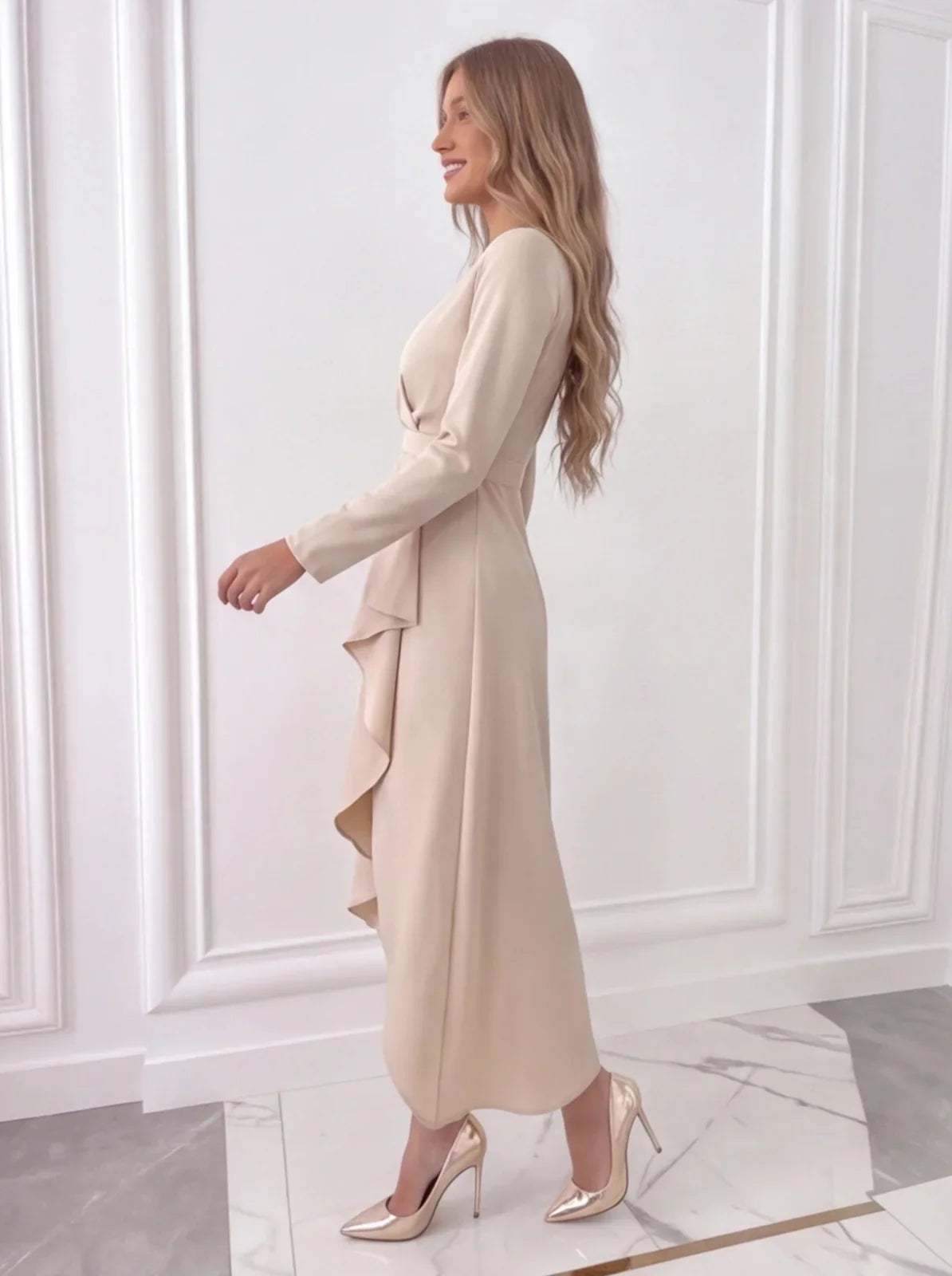 V-Neck Cocktail Sheath Midi Dress Modeberg Bern
