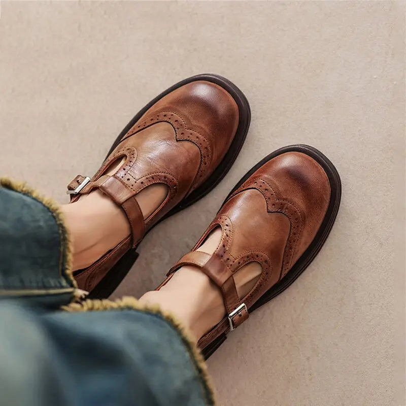 VELDA™ Stilvolle Leder Mary Janes Modeberg Bern