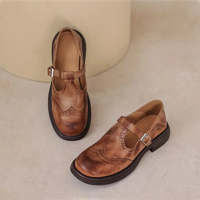 VELDA™ Stilvolle Leder Mary Janes Modeberg Bern