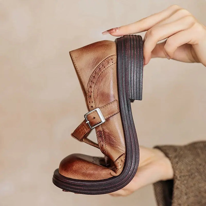 VELDA™ Stilvolle Leder Mary Janes Modeberg Bern