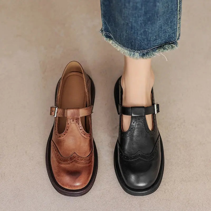 VELDA™ Stilvolle Leder Mary Janes Modeberg Bern
