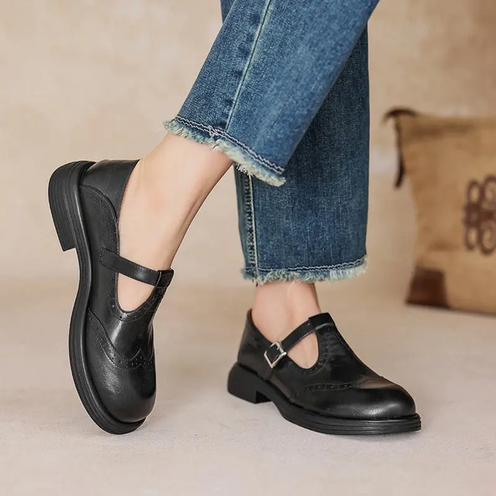VELDA™ Stilvolle Leder Mary Janes Modeberg Bern