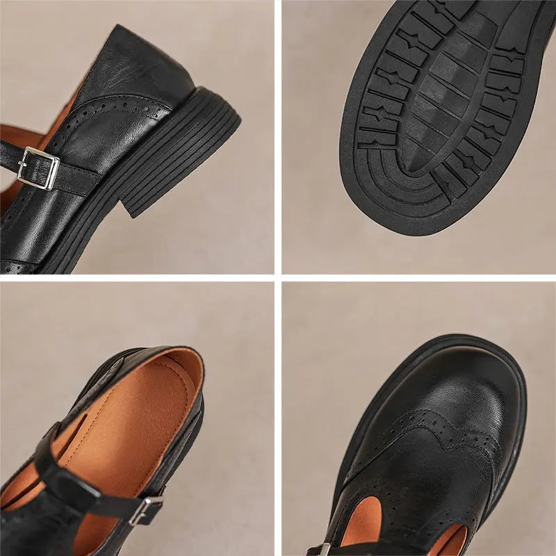VELDA™ Stilvolle Leder Mary Janes Modeberg Bern