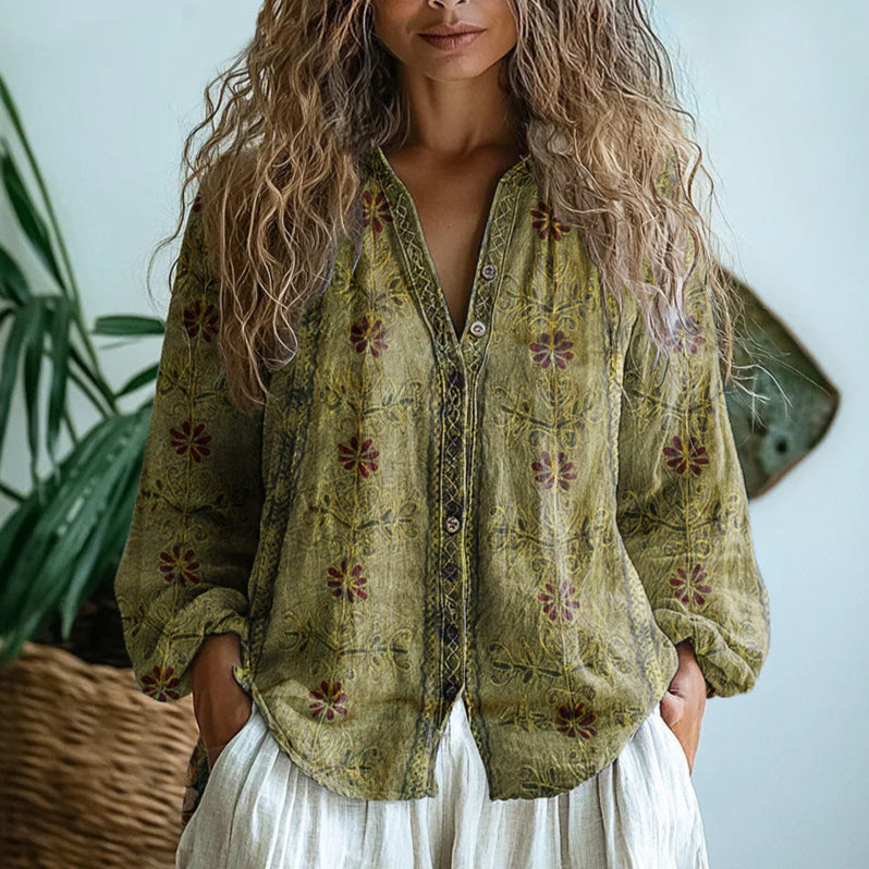 Dralira™ Vintage Bluse mit Print Modeberg Bern