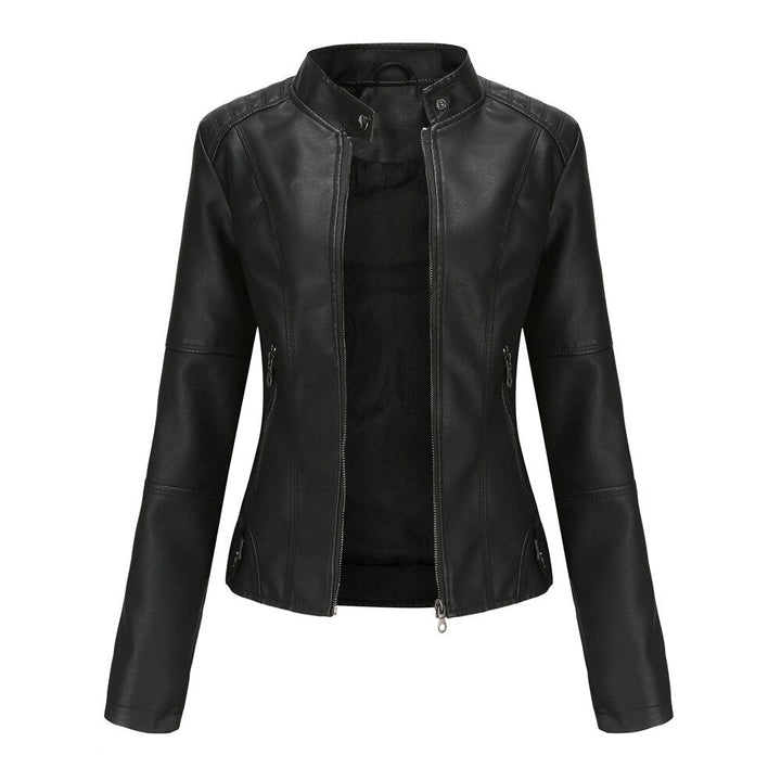 PU Leather Biker Jacket with Stand Collar Modeberg Bern
