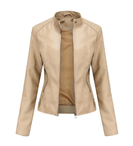 PU Leather Biker Jacket with Stand Collar Modeberg Bern