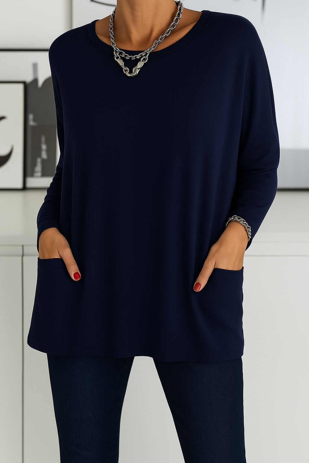 Clavien™ Lange Strick Tunika Modeberg Bern