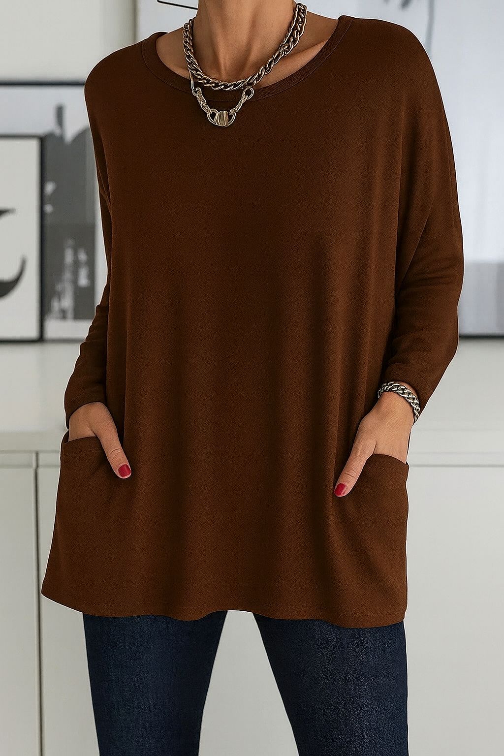 Clavien™ Lange Strick Tunika Modeberg Bern