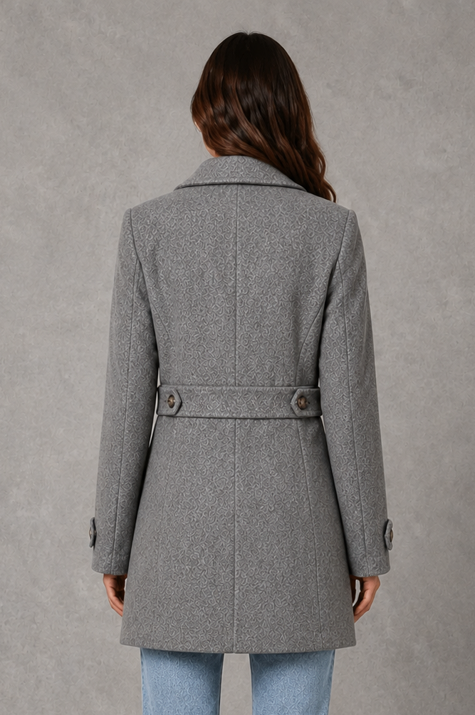 Tailored Longline Coat with Collar and Button Front Modeberg Bern