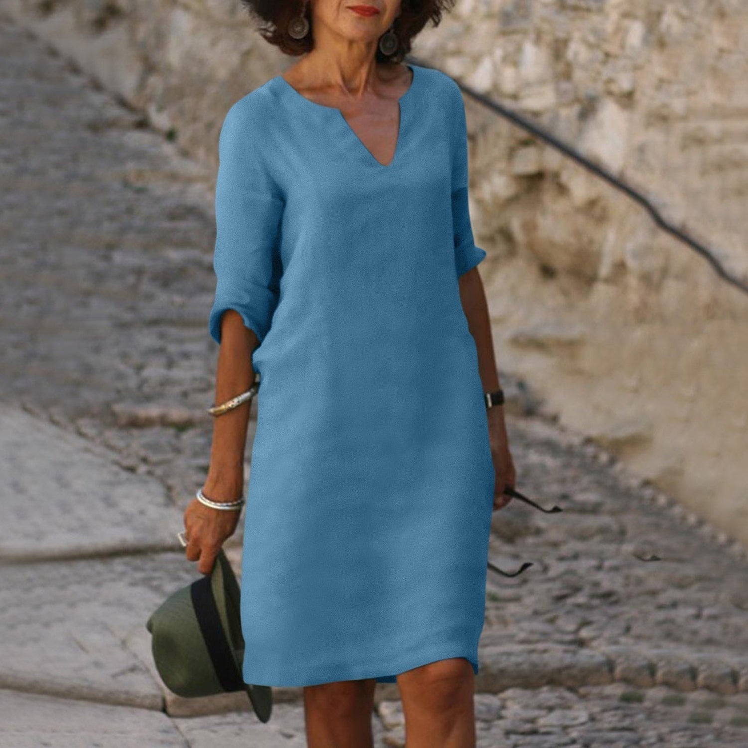 Zelina™ Kleid mit V-Ausschnitt Modeberg Bern