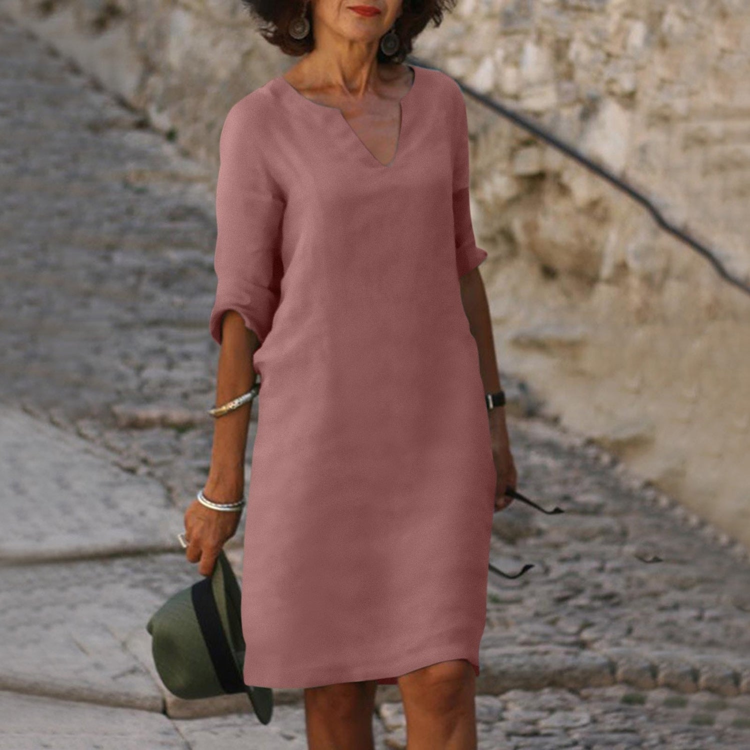 Zelina™ Kleid mit V-Ausschnitt Modeberg Bern
