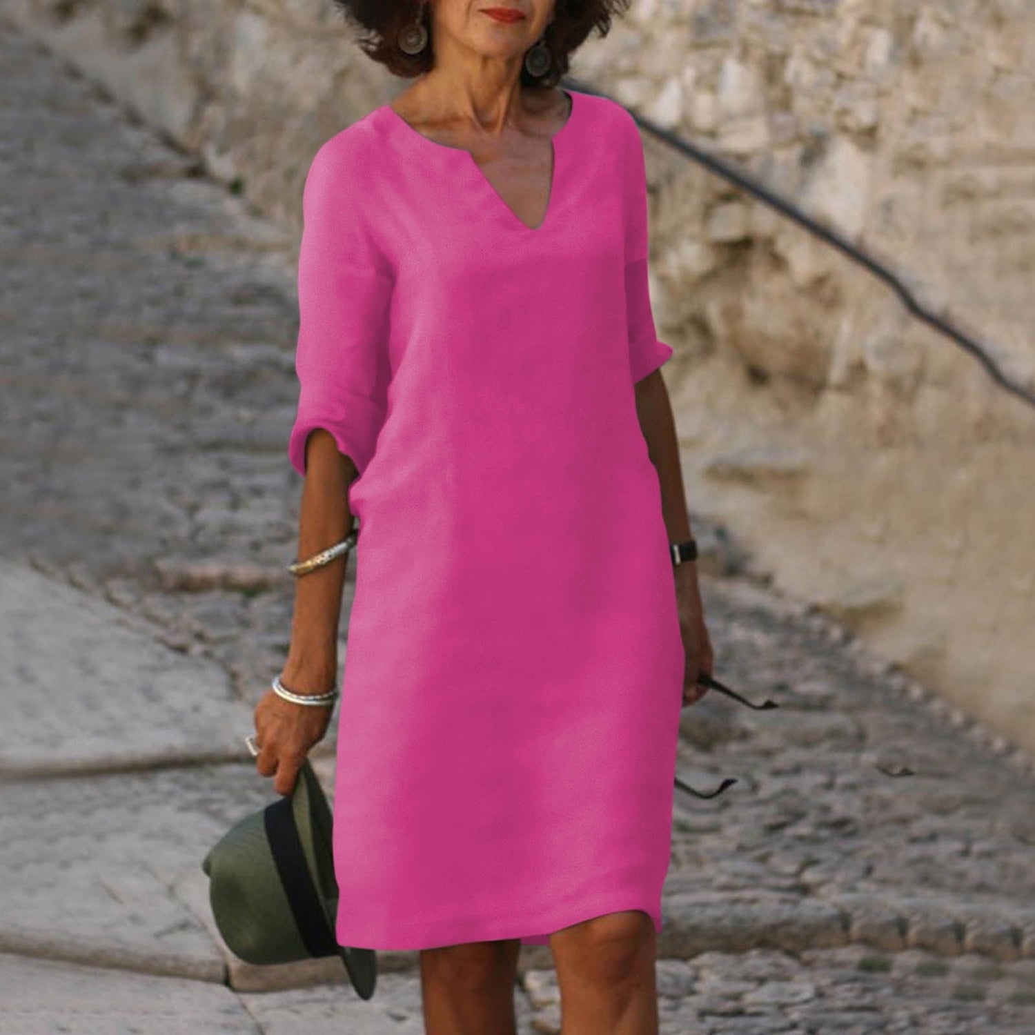 Zelina™ Kleid mit V-Ausschnitt Modeberg Bern