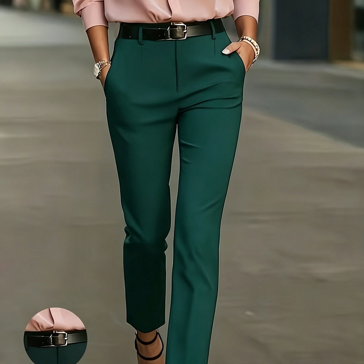 High-Waisted Slim-Fit Pencil Trousers Modeberg Bern