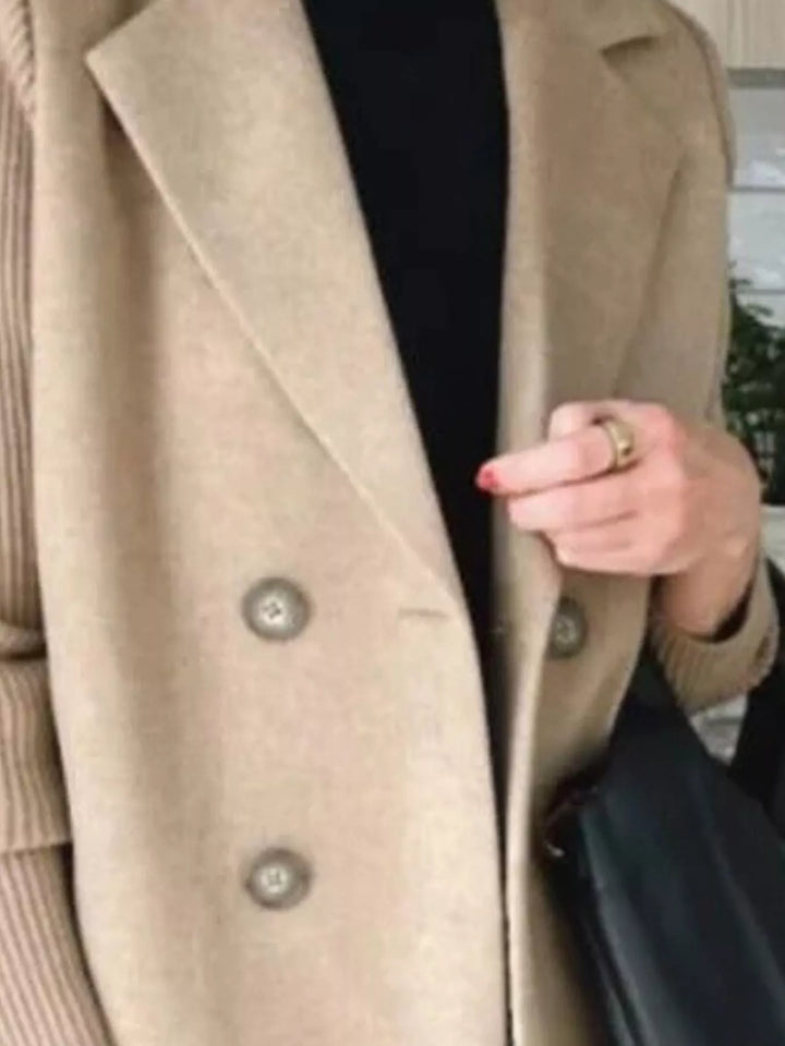 Mid-Length Shawl Collar Overcoat with Buttoned Front Modeberg Bern
