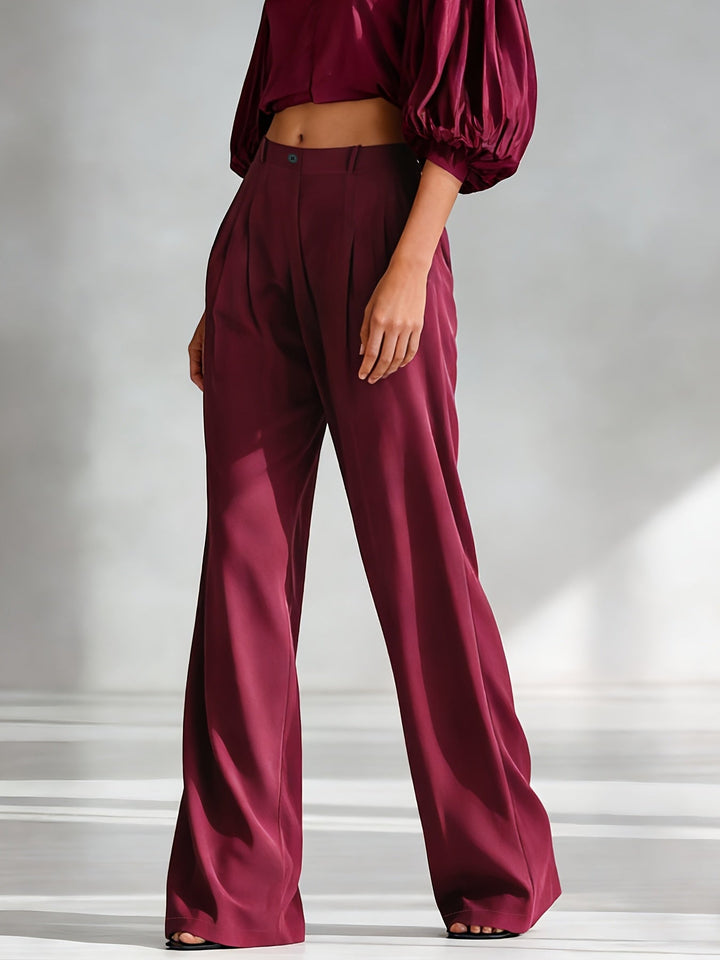 Elegant Satin Trousers with Pockets Modeberg Bern
