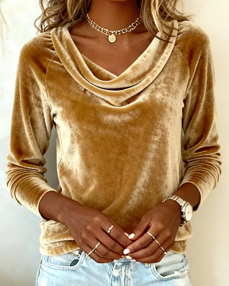 Women's Long Sleeve Velvet Blouse Modeberg Bern