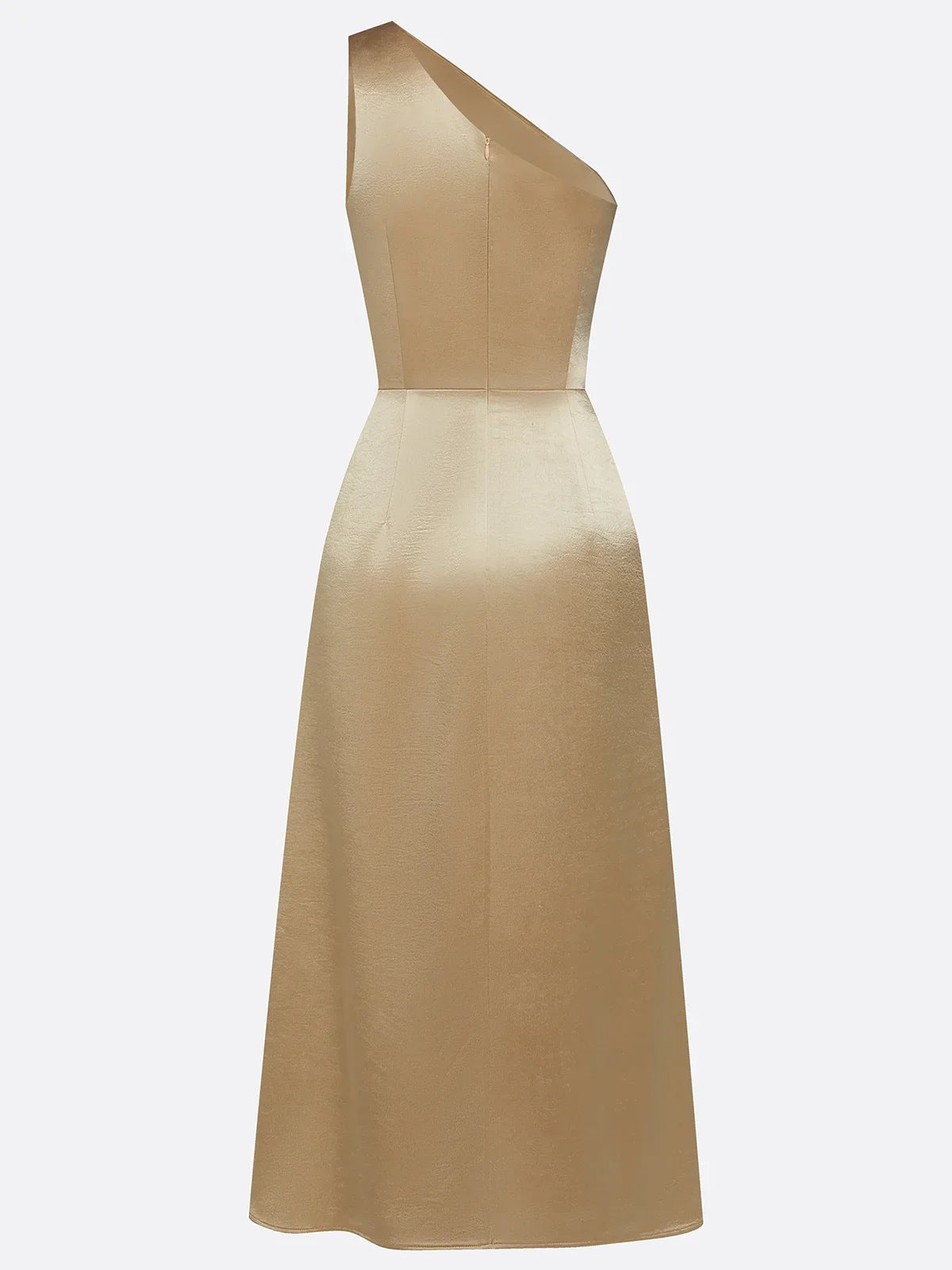 Satin One-Shoulder Ruched Wedding Guest Midi Dress Modeberg Bern