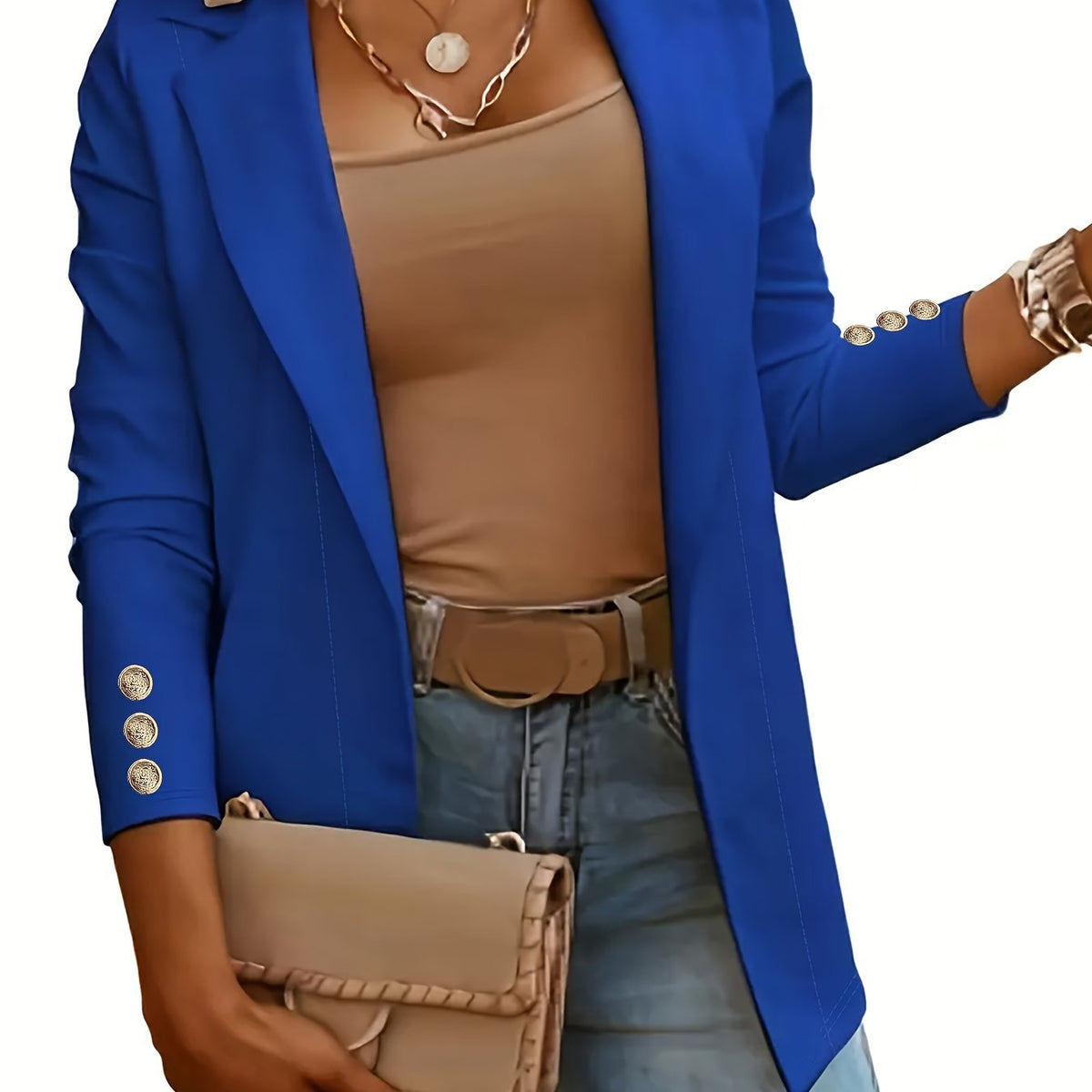 Mid-Length Lapel Coat with Decorative Button Cuffs Modeberg Bern