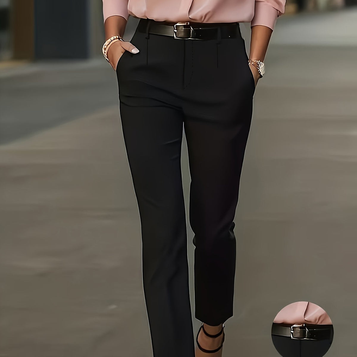 High-Waisted Slim-Fit Pencil Trousers Modeberg Bern