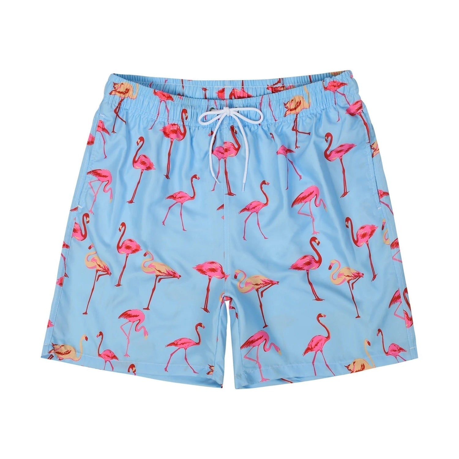 Drune | Hellblau Bade Shorts mit Vogelprint für Männer Modeberg Bern