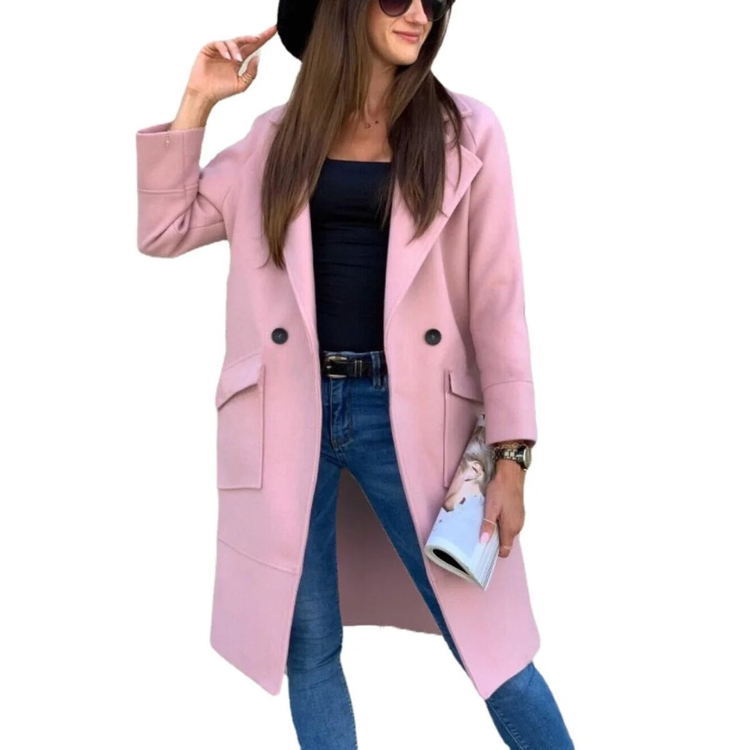 Long Trench Coat with Buttons and Pockets Modeberg Bern