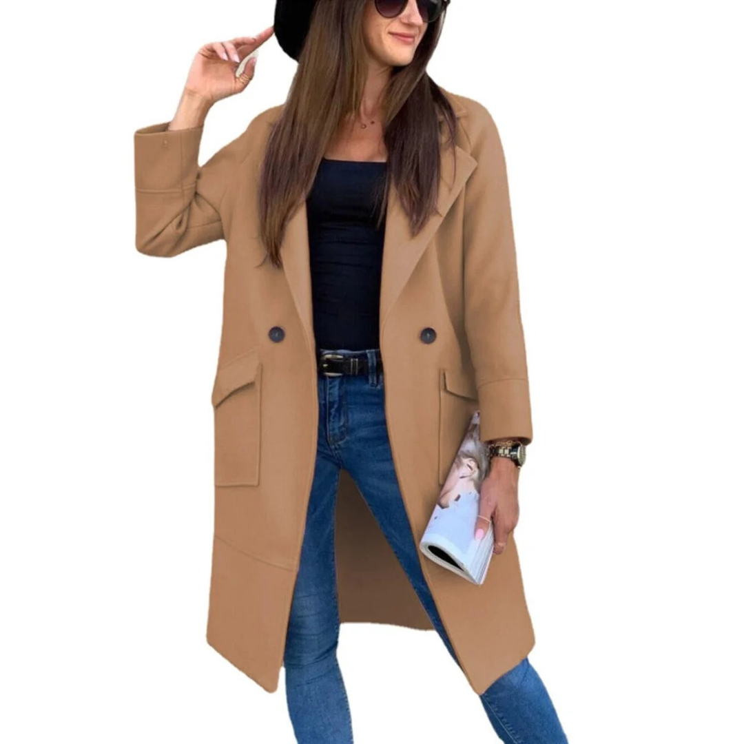 Long Trench Coat with Buttons and Pockets Modeberg Bern