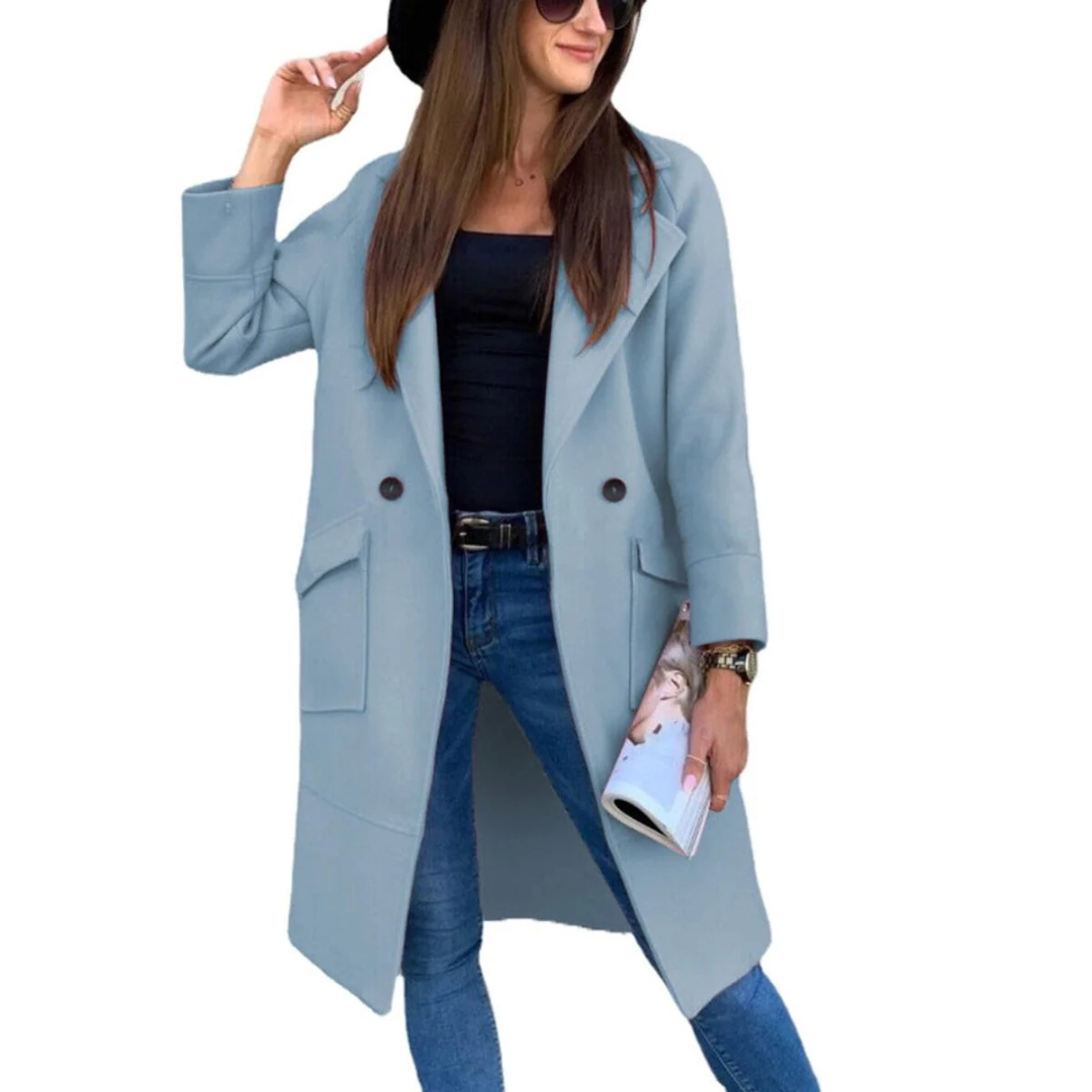 Long Trench Coat with Buttons and Pockets Modeberg Bern