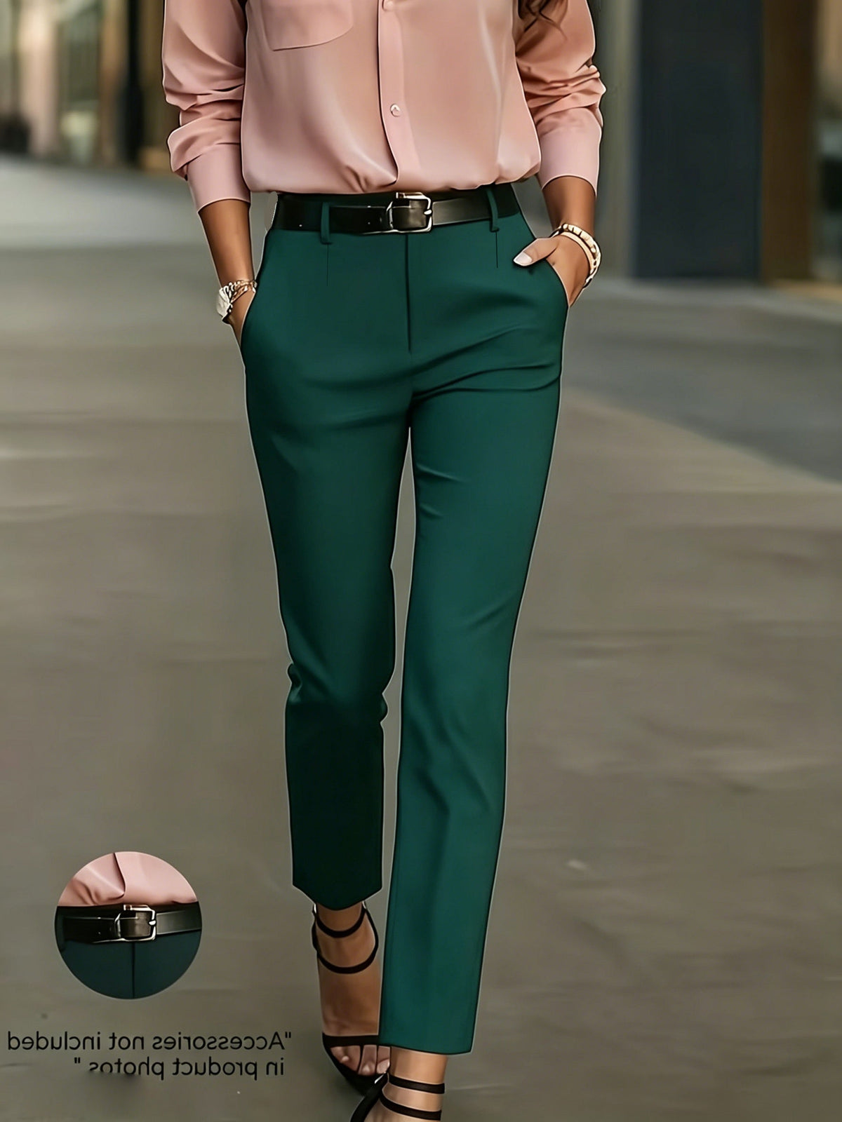 High-Waisted Slim-Fit Pencil Trousers Modeberg Bern
