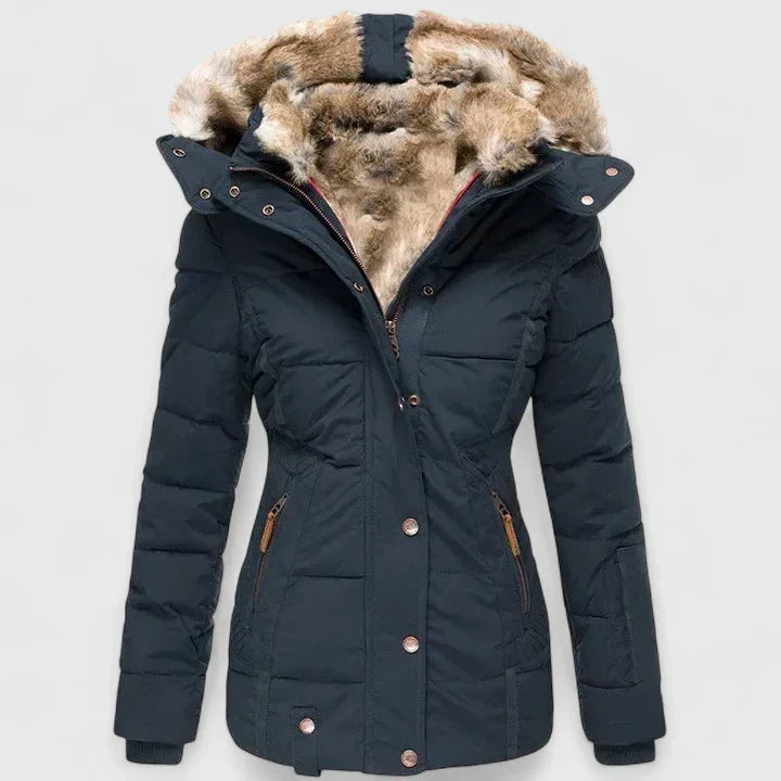 Classic Winter Coat with Adjustable Hood and Pockets Modeberg Bern