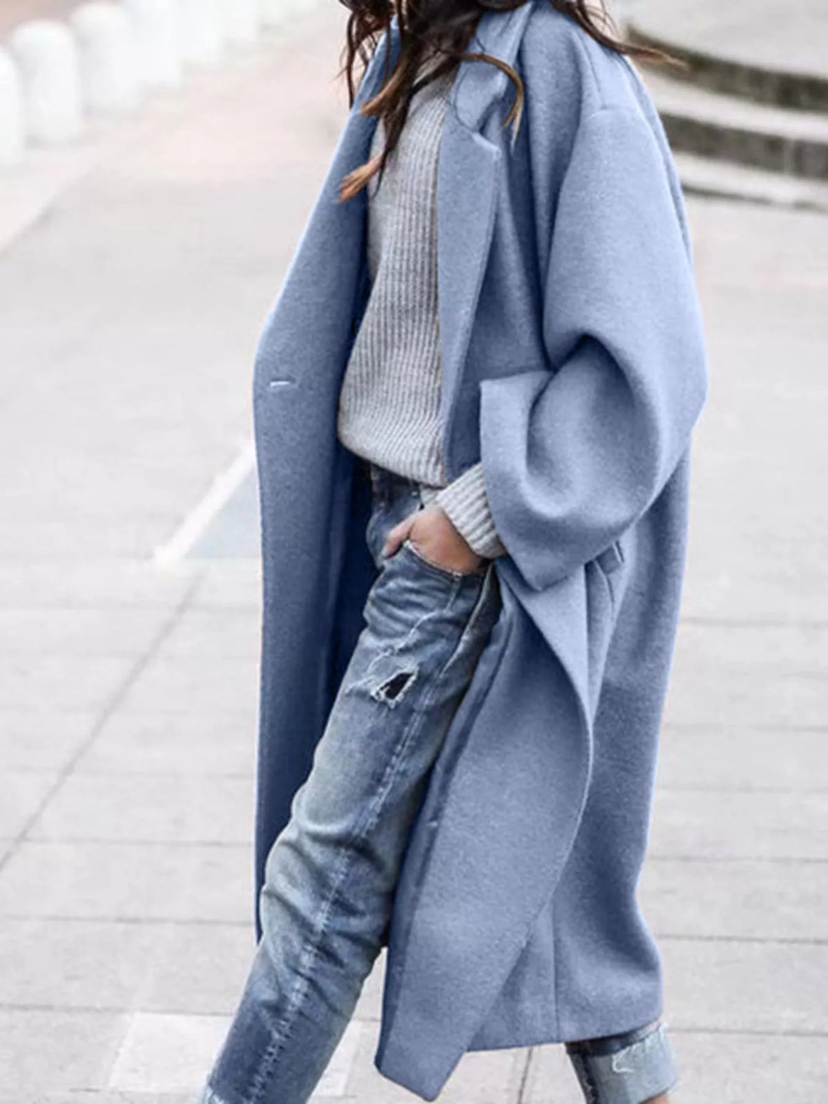 Oversized Long Winter Coat with Wide Sleeves Modeberg Bern