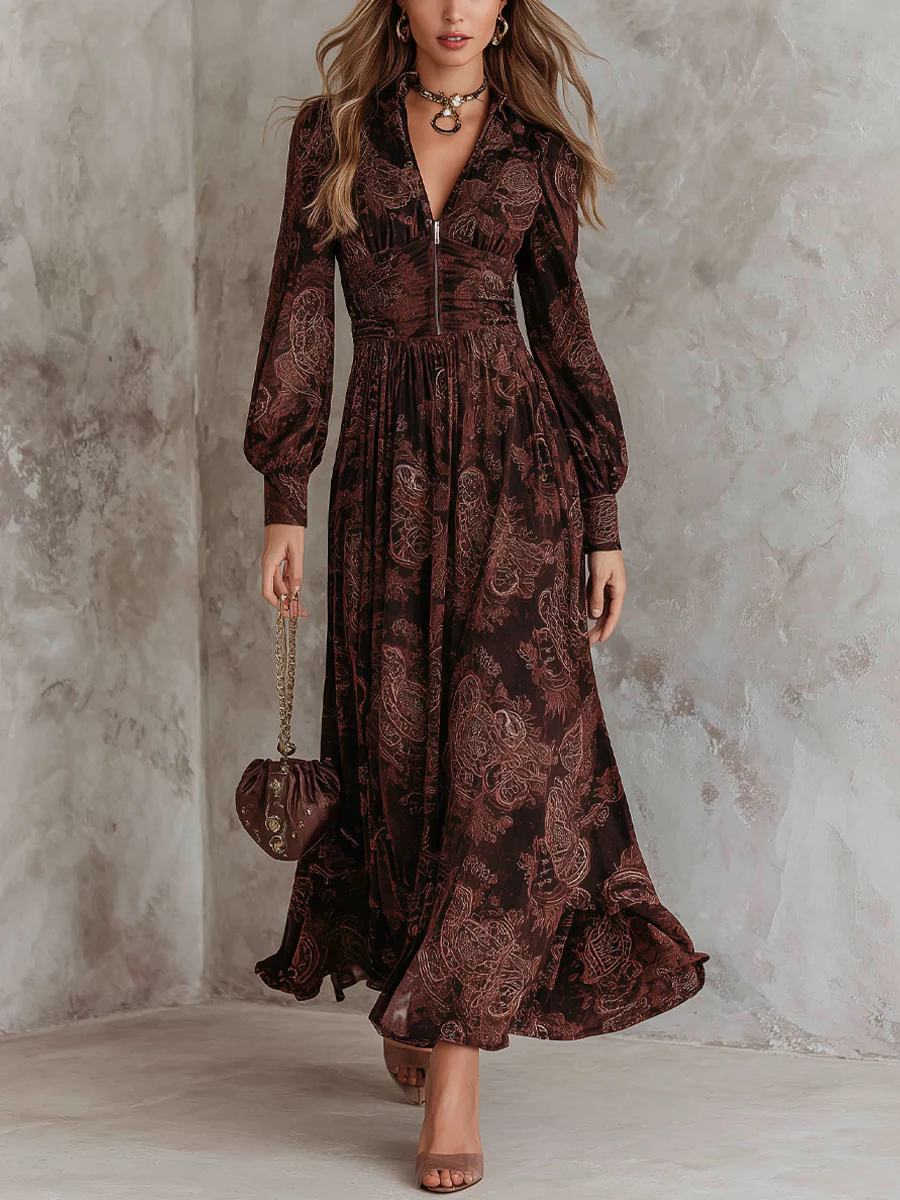 Amvexa™ Paisley-Zip-Maxikleid Modeberg Bern
