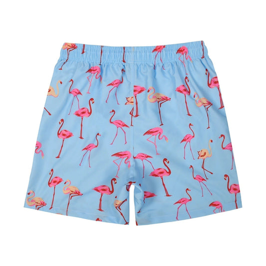 Drune | Hellblau Bade Shorts mit Vogelprint für Männer Modeberg Bern
