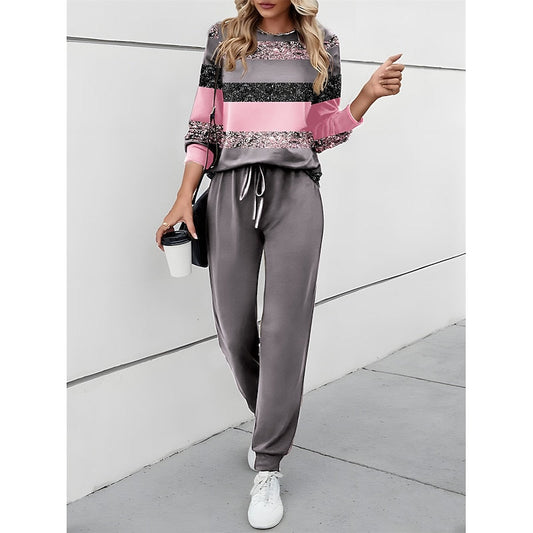 Colour Block Round-Neck Co-Ord Set Modeberg Bern