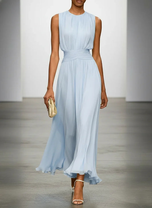 Sleeveless Ruched A-Line Wedding Guest Maxi Dress Modeberg Bern