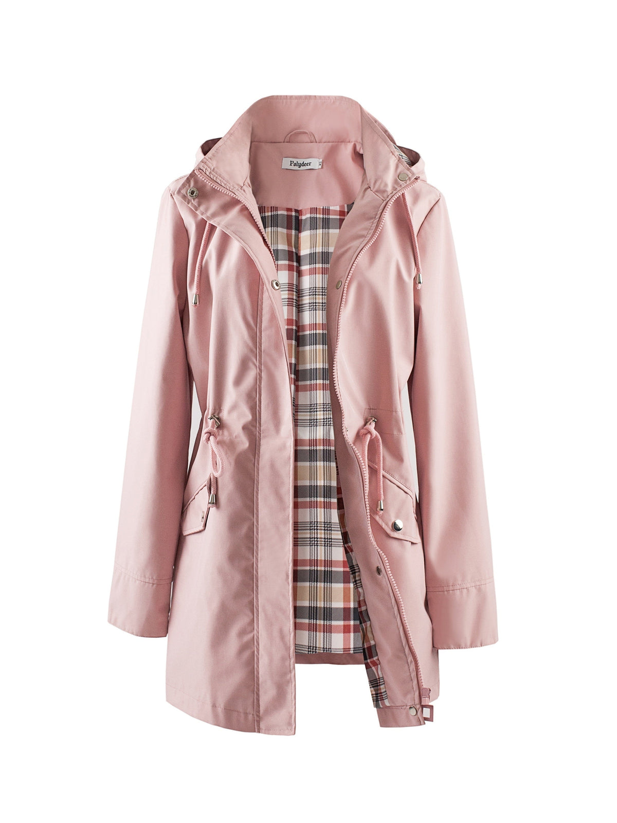 Hooded Zip Up Coat with Drawstring Waist Modeberg Bern